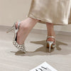 Eilyken Sexy Pointed Toe Women Pumps Elegant Crystal PVC Transparent Thin High Heels Slingback Party Prom Female Shoes