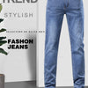Spring Men's Light Blue Slim Jeans Stylish Casual Stretch Fabric Denim Pants Classic Trousers Smoke Gray