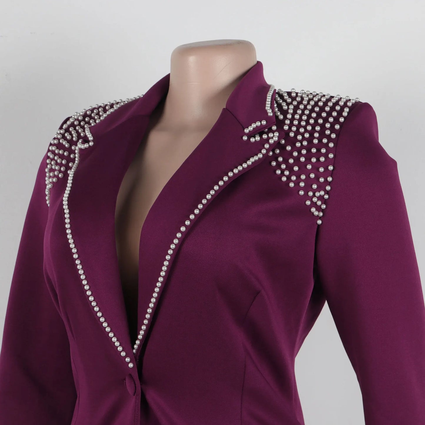 2 Pieces Women's Sets Autumn Winter Long Sleeve Pearl Blazers Suit Tops And Pants Suits Two Piece Set Tracksuit Outfit 2025