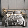 Luxury 100% Silk Bedding Set with Duvet Cover Set Double King Queen Size Bedding Cover Kit 4pcs Bed Cover Bed Linen Sets