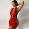 Sexy Fishnet Halter Backless Dress Low Cut Tight Pencil Cute Dress Mini Short Dress Nightclub Dance Dress Dresses For Women 2023