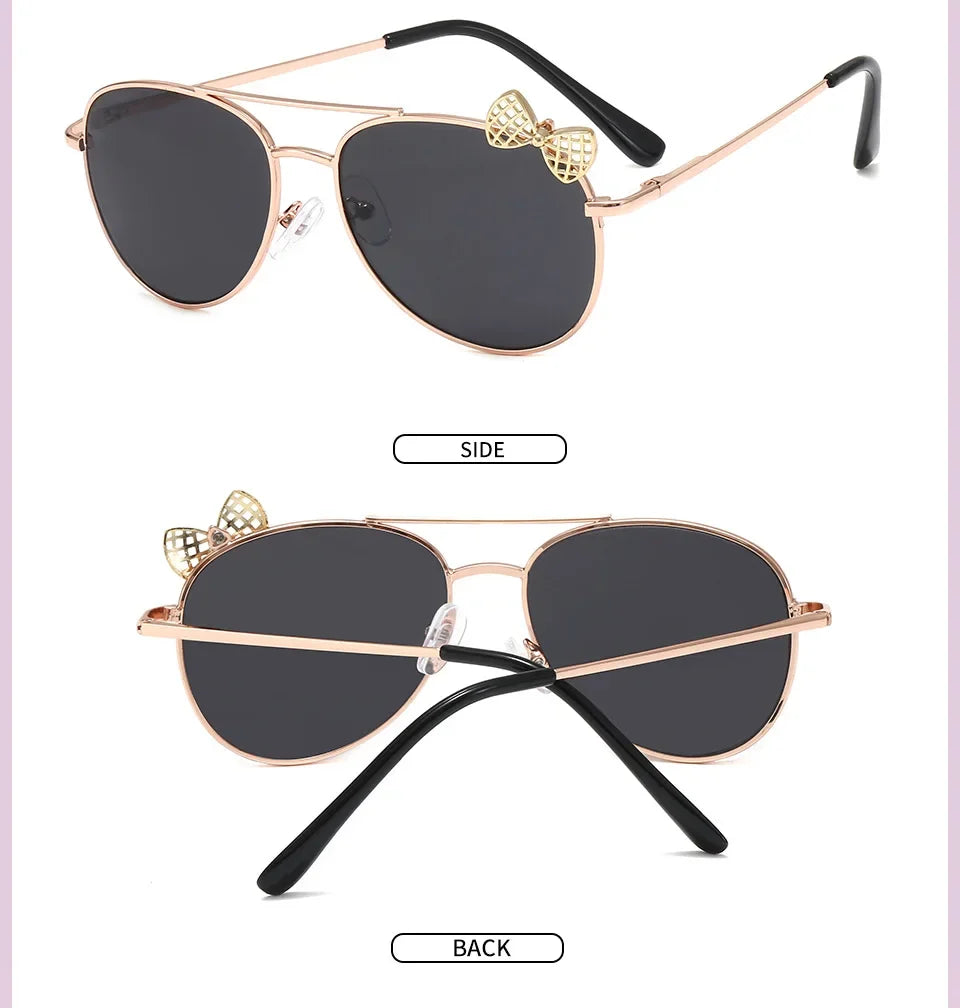 Kids Cute Sunglasses Metal Frame Children Sun Glasses Fashion Girls Outdoor Cycling Goggles Party Eyewear Photography Supplies