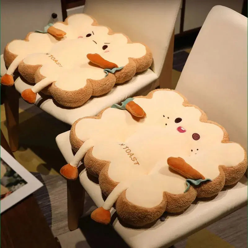 1pc Simulation Bread Toast Cushion Stuffed Memory Foam Pillow Sofa Chair Decor Seat Cushion Cute Student Chair Pad
