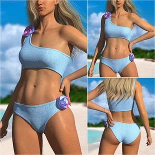 Bikini Swimsuit 2025 New Sexy Slim Fit Backless Swimsuit Hanging Neck Small Lace Split Swimsuit
