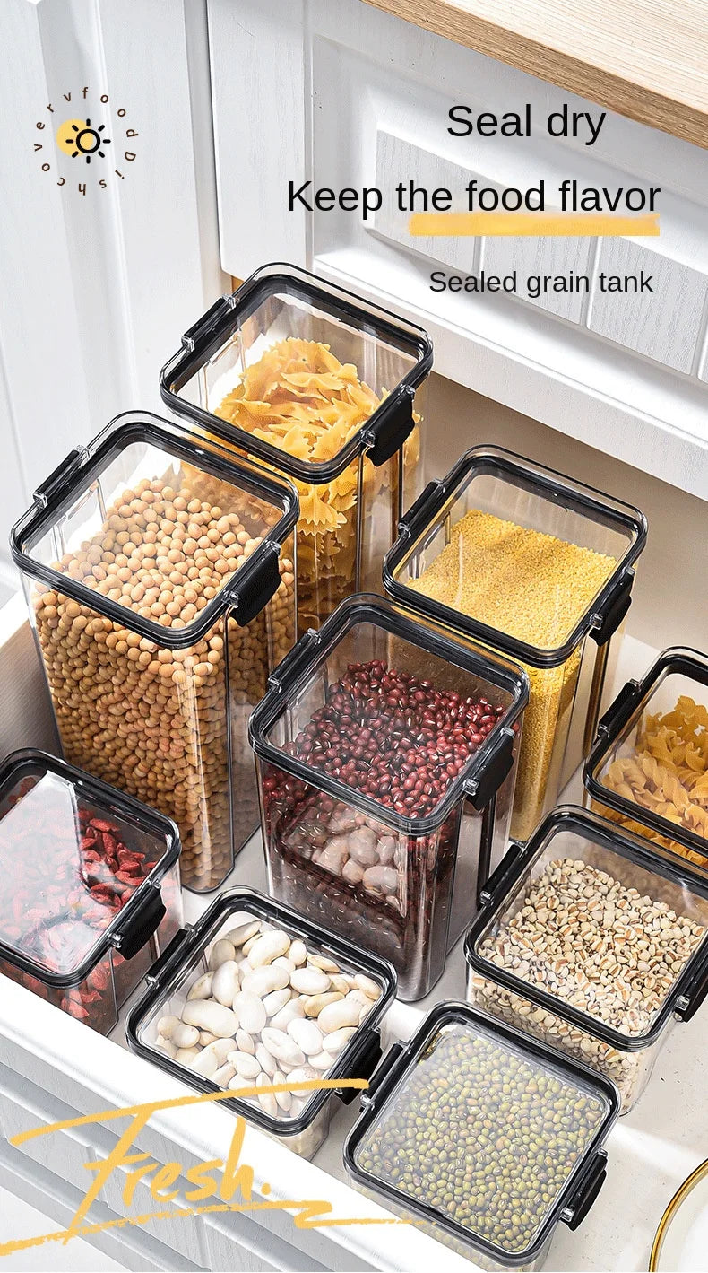 2/4PCS Sealed Jars Sets Stackable Kitchen Grain Srorage Sealed Containers Fridge Fresh Keep Boxes Seasoning Set Multigrain Tank