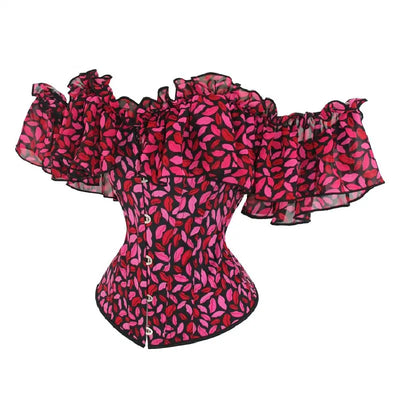 Fashion Sexy Corset Blouse Off Shoulder Short Sleeve Bustiers Top Body Shaper Slimm Waist Lace Up Corselet Overbust Plus Size