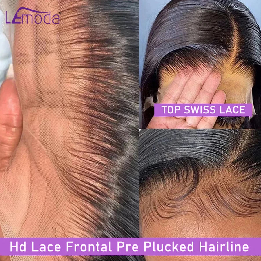 250 Density 13x6 HD Lace Frontal Wig Invisible Real HD Lace 13x4 Full Frontal Lace Wig Straight Pre Plucked Virgin Human Hair