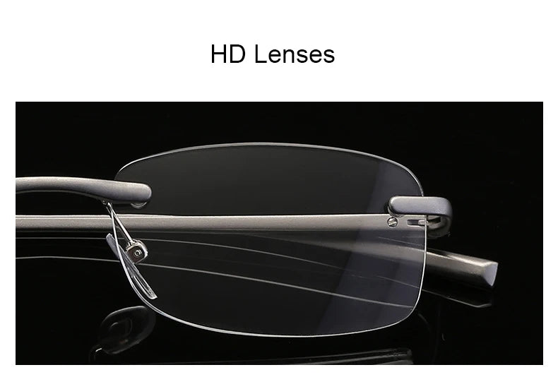 Men Blue Light Blocking Reading Glasses Women Dimond Cutting Rimless Eyeglasses Frame Anti Fatigue Hyperopia Presbyopic Eyewear