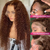 13x6 Hd Deep Wave Lace Frontal Wig Chocolate Brown Remy Human Hair Lace Frontal Wig 180% 13x4 Curly Lace Front Human Hair Wigs