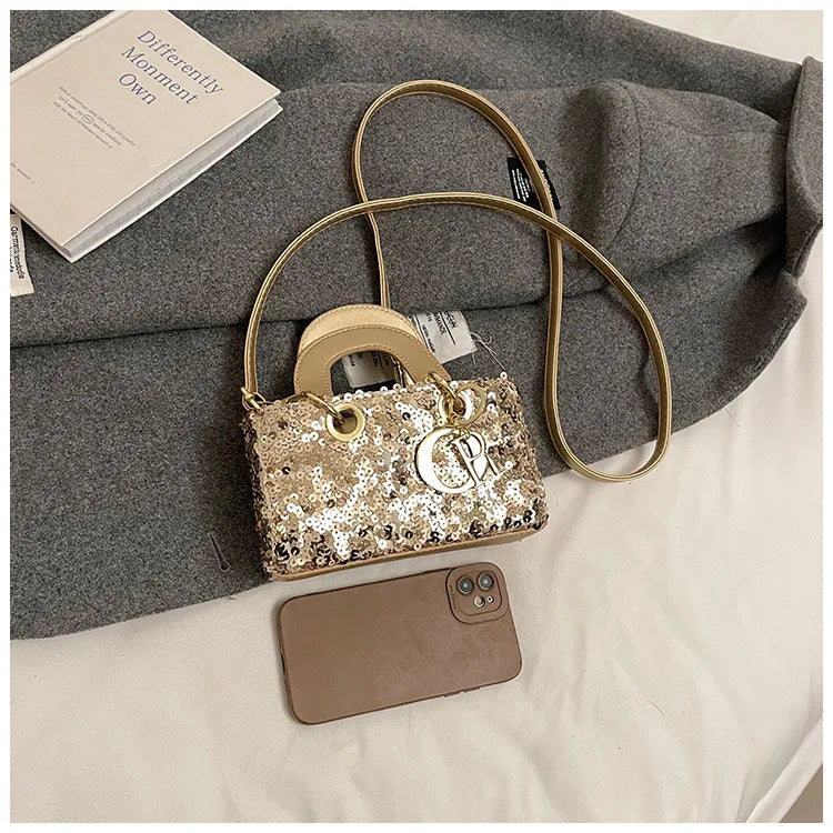 Sparkly Glitter Mini Evening Bag for Women, Designer Crossbody Shoulder Purse, Luxury Party Wedding Clutch, Unique Boutique Gift