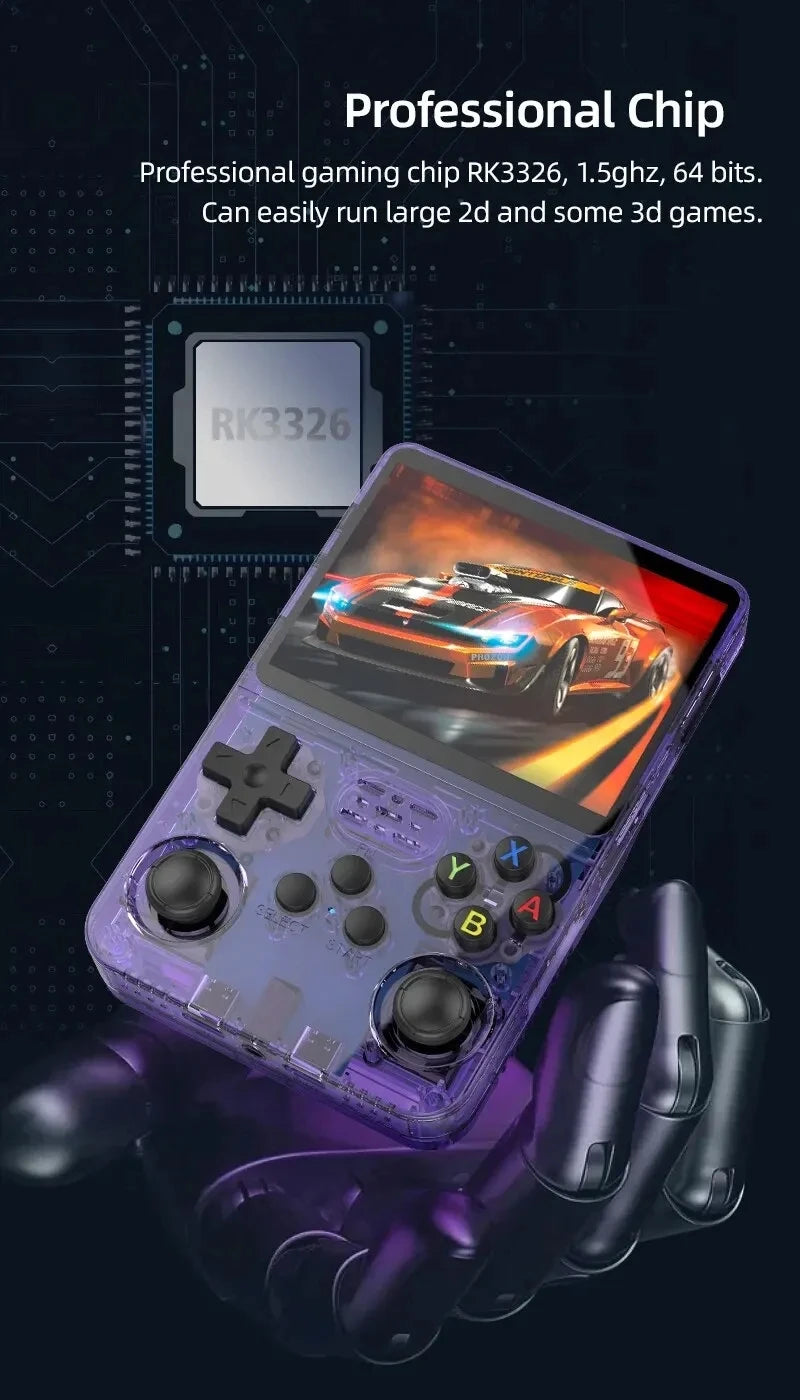 Open Source R36S Retro Handheld Video Game Console Linux System 3.5 Inch IPS Screen Portable Pocket Video Player 64GB Games