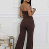 Women Summer Strapless Jumpsuit Sexy One Piece Outfits Cut Out Waist Party Jumpsuit Clothing Lady Full Length Backless Jumpsuits