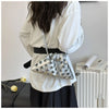 Portable Metal Stud Rivet Shoulder Bag Spicy Girl Chain Y2k Underarm Bag Punk Style Handbag Drawstring Crossbody Bag Daily