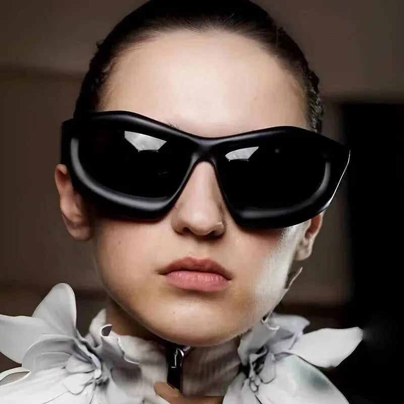 Cool Exaggerated Glasses Future Science And Technology Sense Skiing Big Frame Sunglasses Dazzling Men And Womean