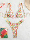 Bikini Women Swimsuit 2025 New Solid Print Sling Bikinis Set Sexy Thong Swimwear Summer Two Piece Beachwear Bathing Suit Female