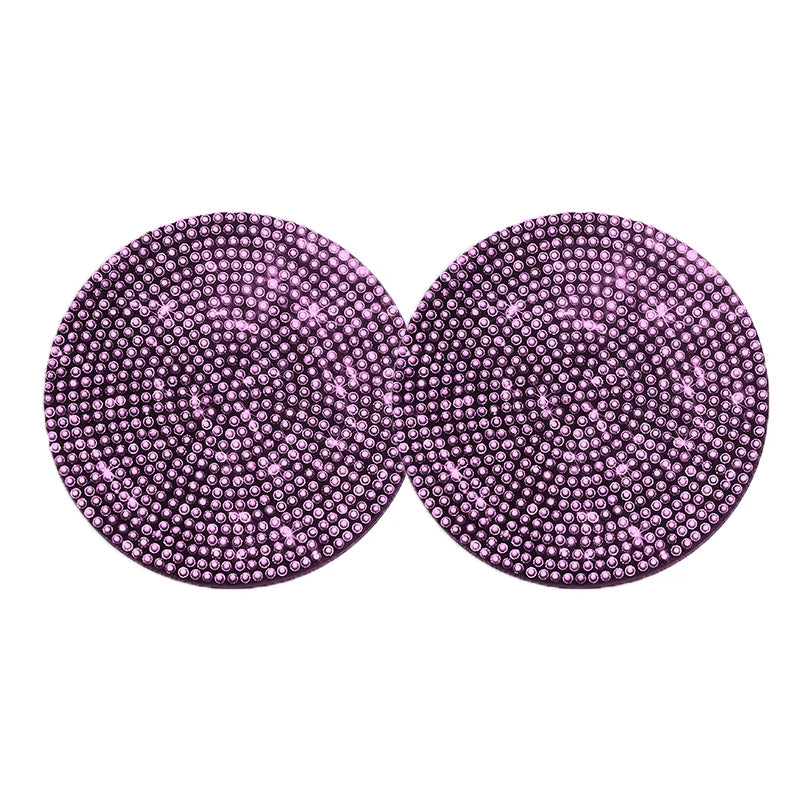 2Pcs Car Non Slip Water Cup Pad Diamond Car Coaster Water Cup Insert Coasters Pads Universal Car Cup Holder Interior Accessories
