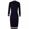Women's Retro Long Sleeve Zipper Stitching Sexy Hip Casual Dress Fashionable Elegant Style