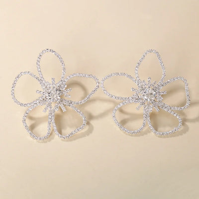 Stonefans Rhinestone Flower Earrings Luxury Ladies Banquet Jewelry Crystal Fashion Jewelry Wedding Camber Unique Dangle Earrings