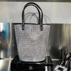 Luxury Crystal Shiny Rhinestone Diamond Bucket Bag Female Bling Evening Bag Lady Purse Women's Handbag Shoulder Messenger Bag
