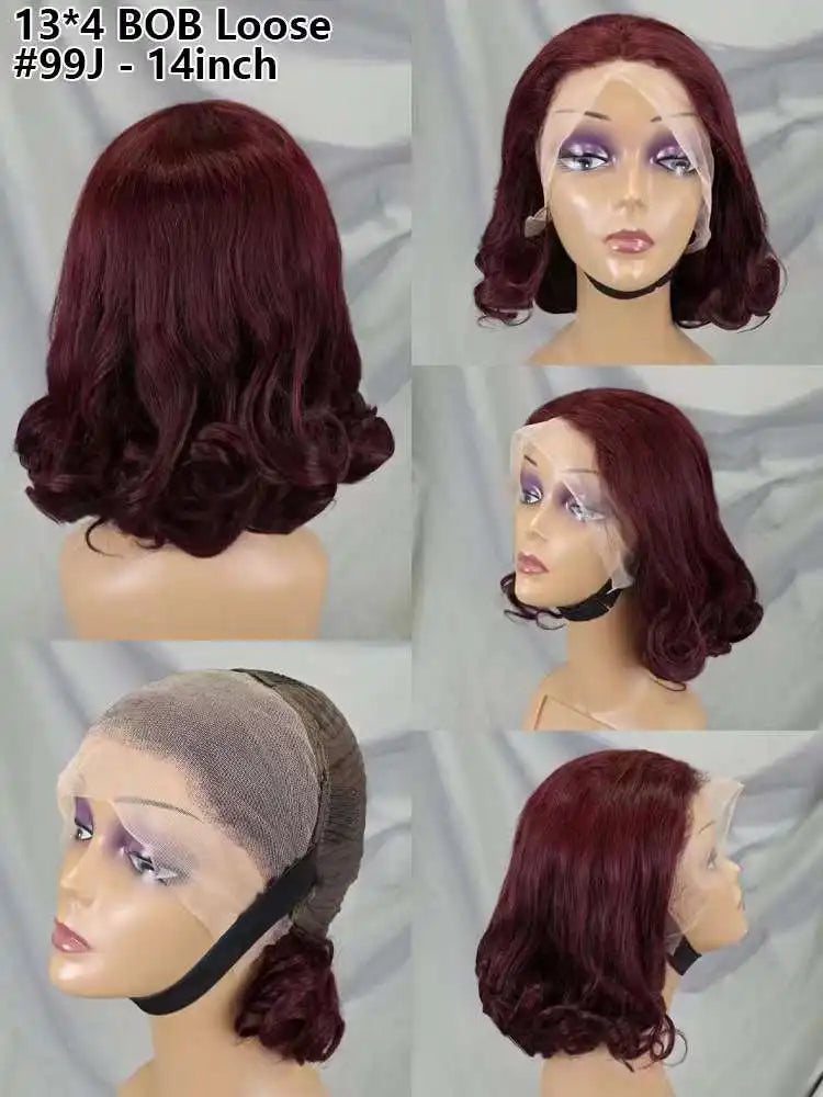 Loose Wave Human Hair Wigs for Black Women 1BT4 Color 13x4 HD Lace Frontal 200% Density Brazilian Fumi Human Hair Wigs