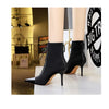 BIGTREE Shoes Cross Straps Sexy Women Boots Pointed Toe Stiletto High-heel Boots 2025 New Women's Ankle Boots Plus Size 42 43