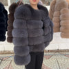 QUEENTINA Fox Fur Coat Real Winter Women'S Fashion Brown 2025 Leather And Skin Clothing Natural New In Coats & Jackets Outerwear