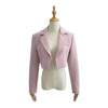 Autumn Notched Collar Open Stitching Blazer Vintage Women Full Sleeve High Waist Short Suit Cool Girl Coat Outwear
