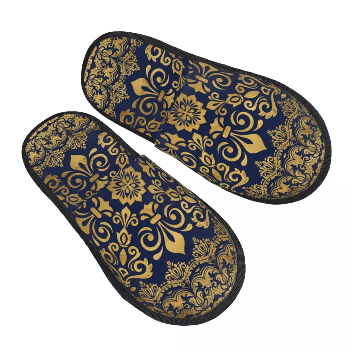 Custom Queen Of Absolutely Everything Gold Baroque Soft Memory Foam House Slippers Women Comfy Warm Anti-skid Sole Slipper