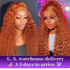 350# 13x6 200 Density 350 Ginger Orange 30 40 inch Lace Front Wig Human Hair Wigs 13x4 HD Lace Frontal Curly Wig For Woman