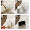 Glittering Chain Plaid Pattern Evening Bag For Women Bow Decor Shoulder Bag, Fashionable Elegant Clutch, Women‘s Crossbody Bag