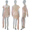 Autumn and Winter Women's Clothing Semi-turtleneck Mesh Beads Tight Hip-wrapped Sexy Evening Dress