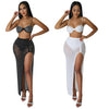 High Waist 2 Piece Bikini Set With Cover Up 2022 Swimsuit Women Print Sleeveless Bathing Suit Beachwear Swimming Biquini New