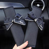 1Pcs Cute Women Bowknot Soft Plush Car Seat Belt Cover Velvet Auto Seat Belt Shoulder Strap Harness Cushion Protector Pads