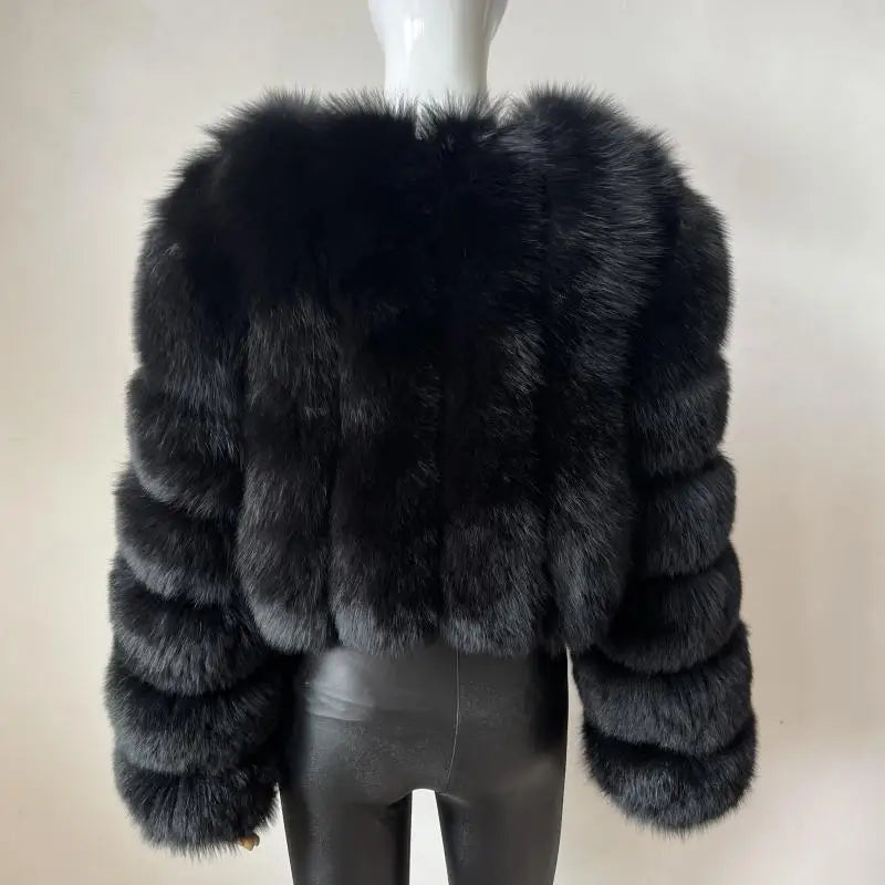 2023 Neuer kurzer Stil Echtfuchspelzmantel Winter Damen Natur Warme Mode Luxus
