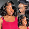 200% Density 13x4 Curly Short Bob Body Wave Lace Frontal Wig 12 14 16 Inch Closure Brazilian Remy 100% Human Hair Wigs For Women