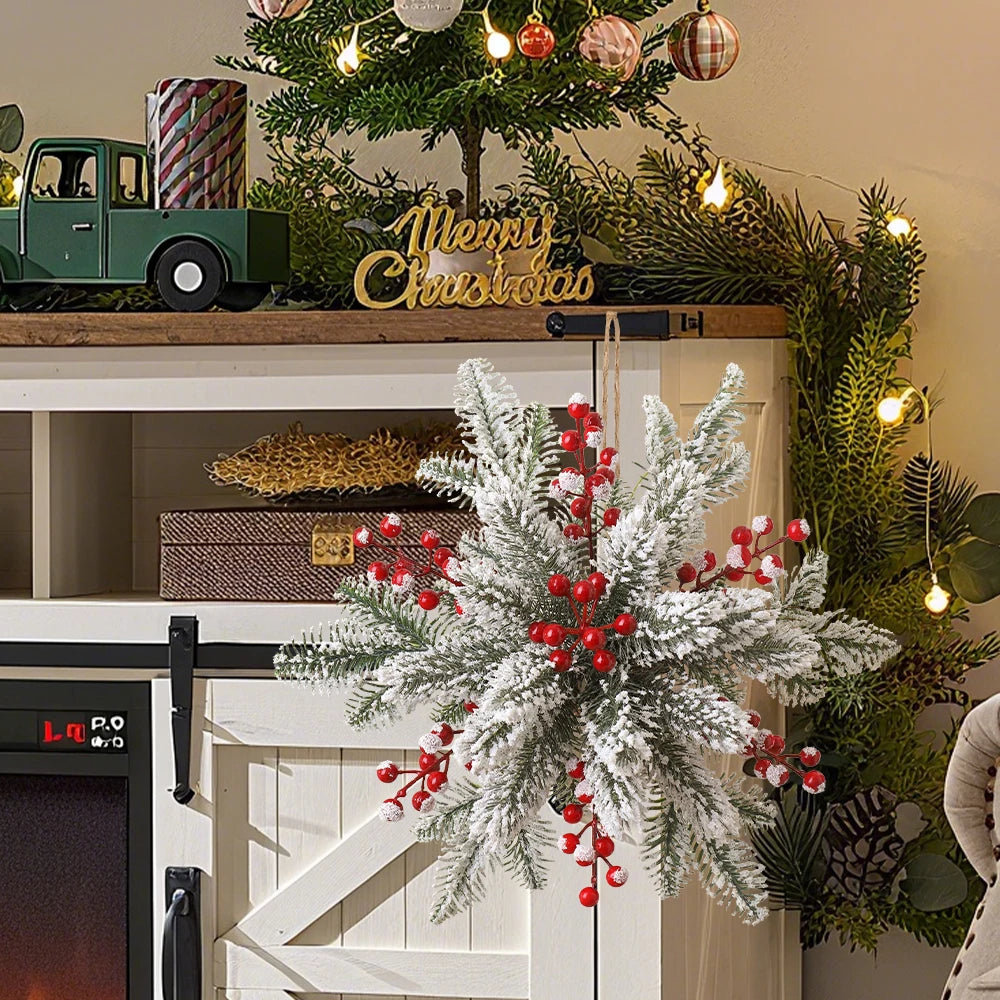 4/12/20Pcs Artificial Pine Needles Berry Set Vine Garland Accessories Christmas Tree Decoration Ornament for Home Decor New Year