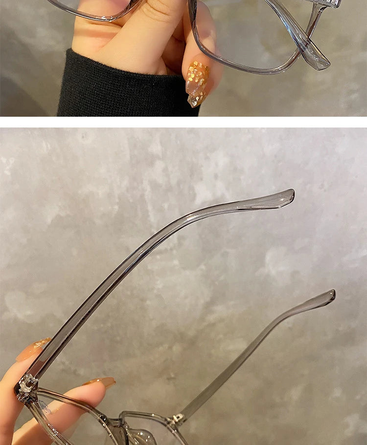 Square polygon Frame Plain glasses blue membrane Glasses all can match Men Women Fashion glasses lenses Blocking Glasses Eyewear
