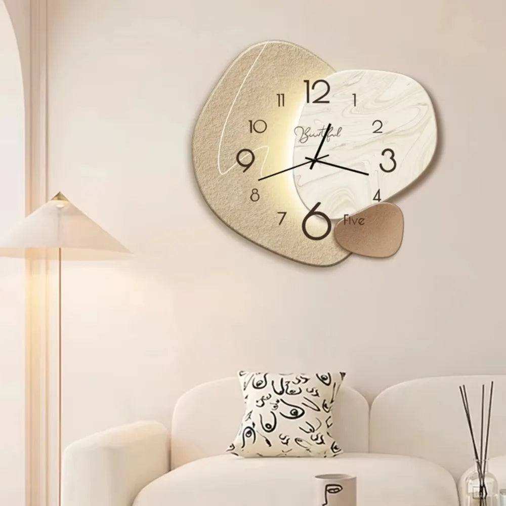 1 Pc Clock Wall Clock Living Room Light Luxury Fashion Simple Modern Decoration Clock Hanging Wall Quartz Restaurant Home