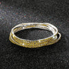 5Pcs/Lot Elastic Crystal Bracelets 2mm Charming Gold Color Crystal Rhinestones Metal Bangle Bracelet Jewelry DIY Gift