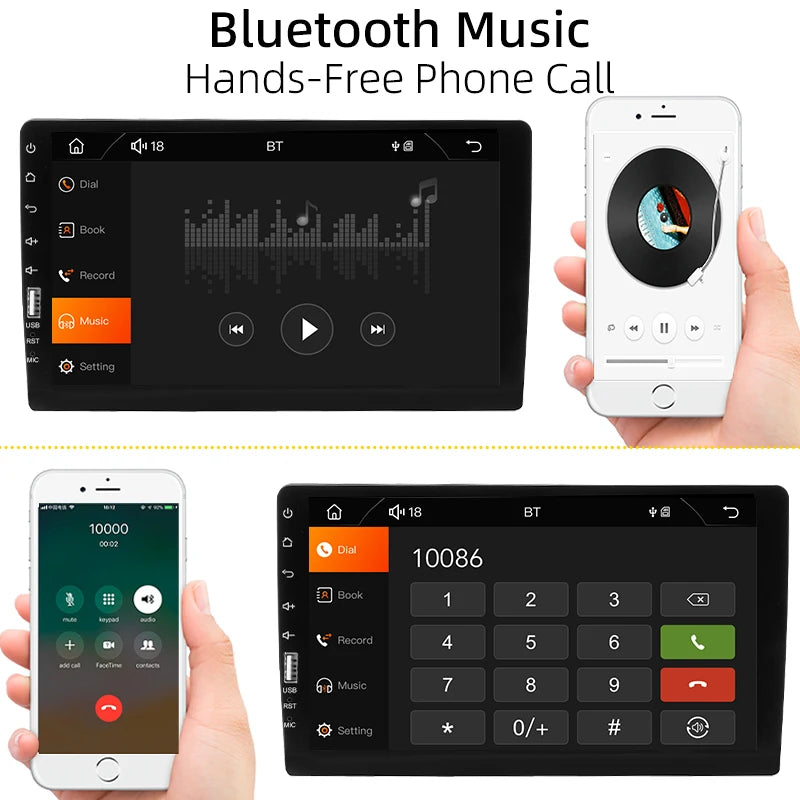 9 Inch Carplay Android Auto Car Radio 1 Din MP5 Multimedia Player Touch Screen FM Bluetooth MirrorLink Universal Auto Radio