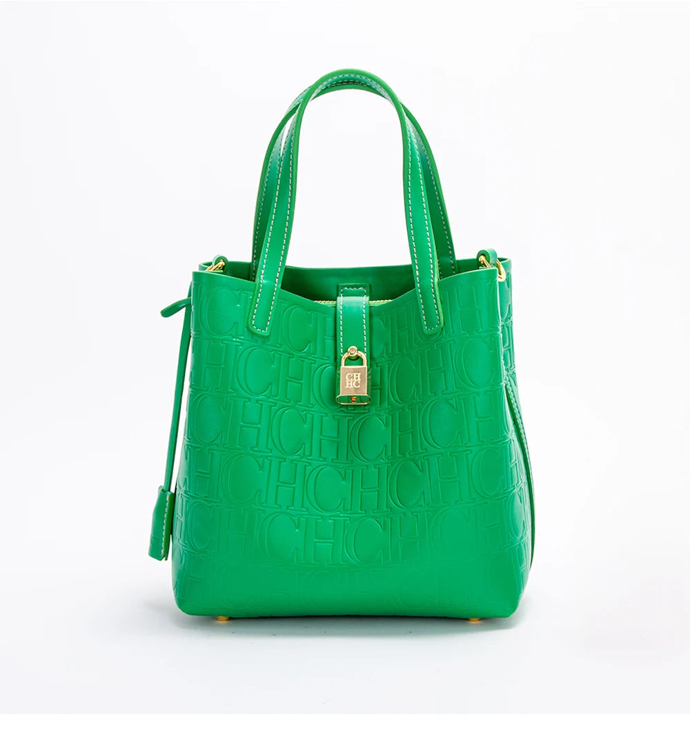 Seasonal New Solid Color Minimalist Women's Handbag Metal Buckle Accessories Exquisite and Versatile