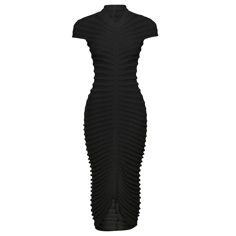 Knitted Long White Dress Women Bodycon Cocktail Evening Dresses Ladies Summer Elegant Luxury Maxi Knit Sexy Party Black Dresses