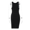 Sexy Deep U Neck Wrap Chest Slim Bodycon Dress Women Sleeveless Solid Color Skinny Dress Elegant Club Party Vestidos