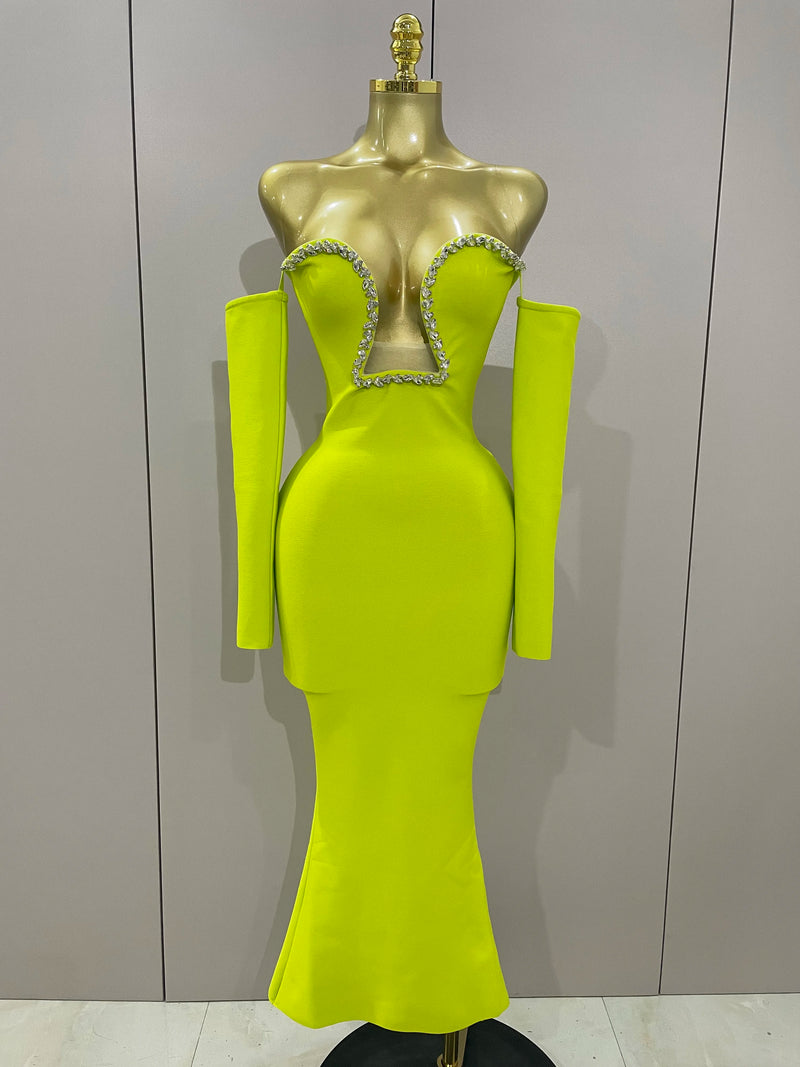 Sexy Off Shoulder Luxury Diamonds Long Bodycon Bandage Dress 2025Women Celebrity Elegant Prom Gown Birthday Club Cocktail Dress