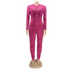Sexy Mesh Patchwork Jumpsuits for Women Elegant Long Sleeve Bandage One Piece Party Long Bodysuit