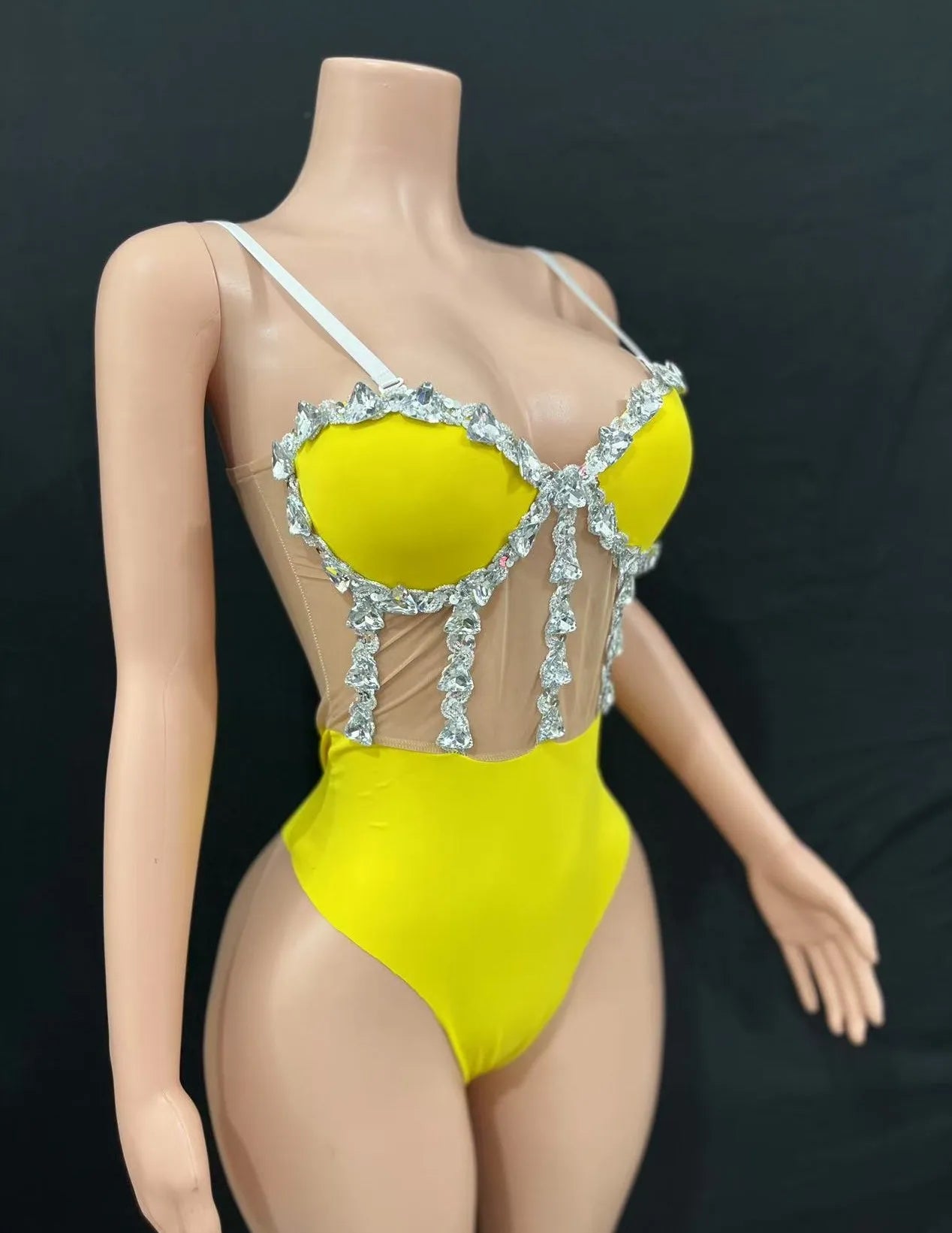 Multi colored triangle jumpsuit, party dress, birthday dress, bar party, dance party, dance team, gogo, women's bar, nightclub,