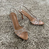 2025 Women Summer Rhinestone Slingback Pumps Office Lady Transparent Heeled Sandals Elegant Pointed Toe Female Sexy High Heels