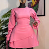 CM.YAYA Women Tie Up Bow Long Sleeve O-neck Mini Dress 2025 Birthday Holiday Sexy Club Party Evening High Street A-Line Dresses