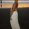 Weird Puss Mesh Backless 2 Piece Set Women Halter Lace-Up See Through Crop Tops+Loose Elegant Long Skirts Vacation Trend Outfits