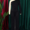 White 2 Piece Sets Women Outifits Autumn Slanted Shoulder Nail Bead Top Pants Two-piece Party Lady Matching Sets OL Fashion Suit